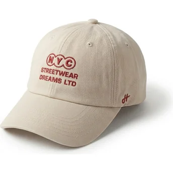 Gorra curva beige ajustable NY Dreams Just Kids The 90s de Homenage