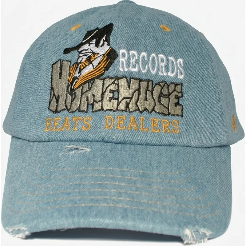 casquette-courbee-bleue-ajustable-denim-records-music-shapes-identity-the-90s-homenage