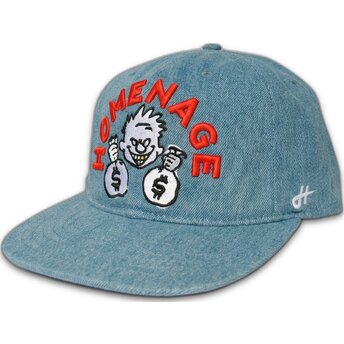 Flad blå snapback-kasket Denim Money Music Shapes Identity The Snap fra Homenage