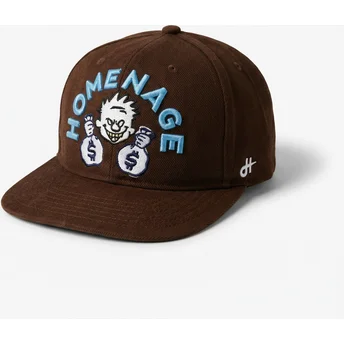 Casquette plate marron snapback Money Music Shapes Identity The Snap Homenage