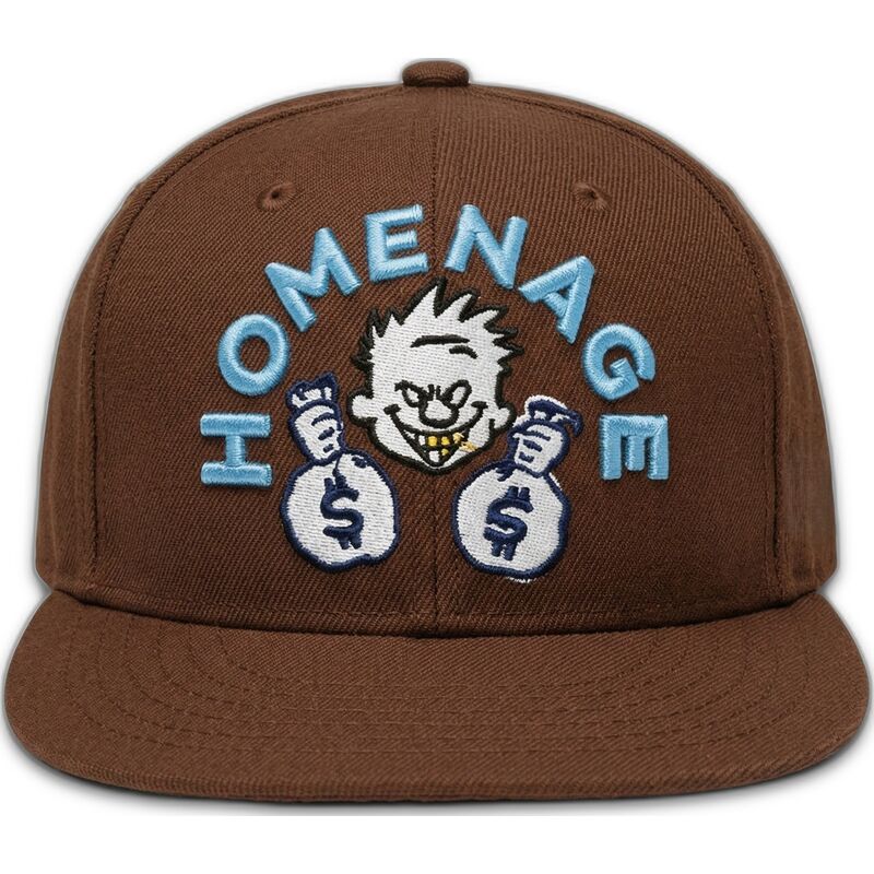flad-brun-snapback-kasket-money-music-shapes-identity-the-snap-fra-homenage