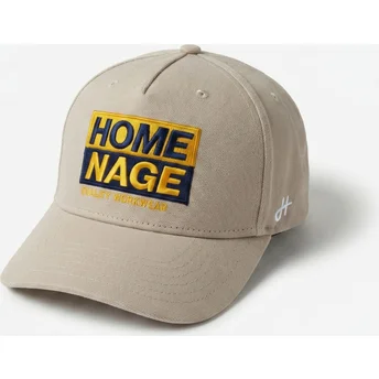 Beige gebogene Snapback-Kappe Decker Workwear The Retro von Homenage