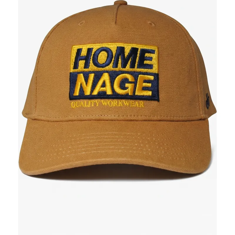 braune-gebogene-snapback-kappe-decker-workwear-the-retro-von-homenage