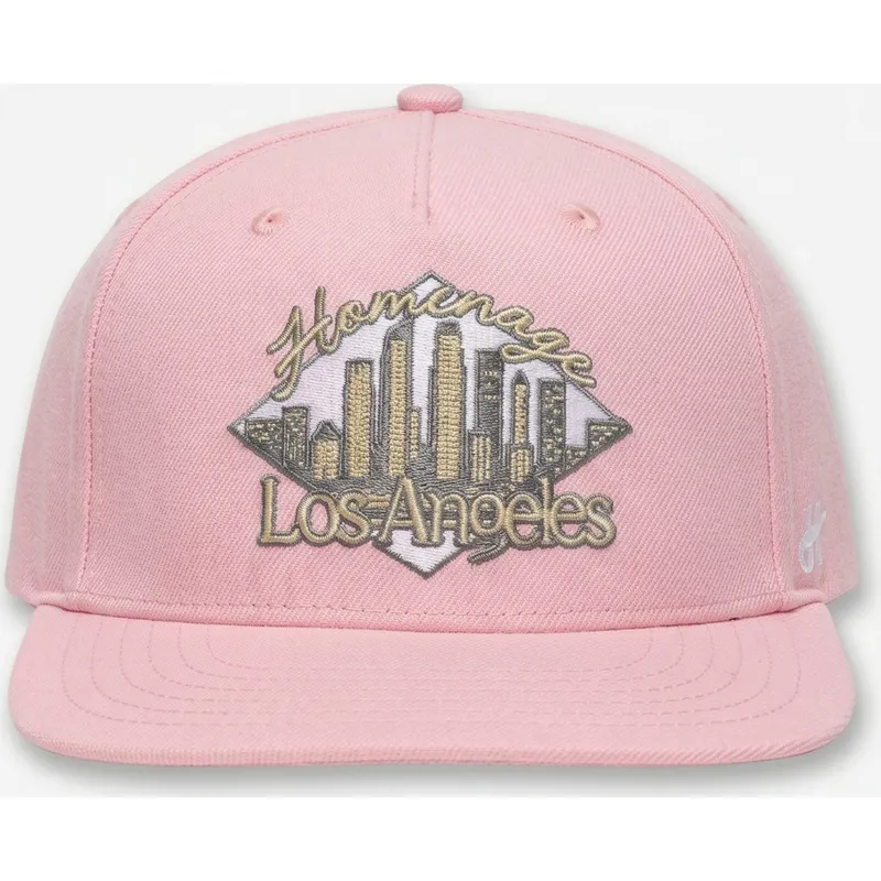 flache-rosa-snapback-kappe-lasky-skylines-the-retro-von-homenage