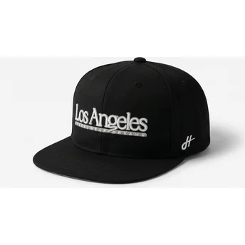 Schwarze flache Snapback-Kappe Los Angeles Skylines The Snap von Homenage