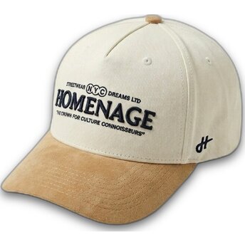 Buet kasket beige og brun snapback Suede Liberty Sport The Retro fra Homenage