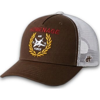 Trucker-kasket mørkebrun og hvid Jet Military Surplus The Trucker fra Homenage