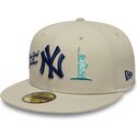 casquette-plate-beige-ajustee-avec-logo-bleu-marine-59fifty-city-icon-new-york-yankees-new-era