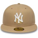 new-era-flat-brim-59fifty-league-essential-new-york-yankees-mlb-light-brown-fitted-cap