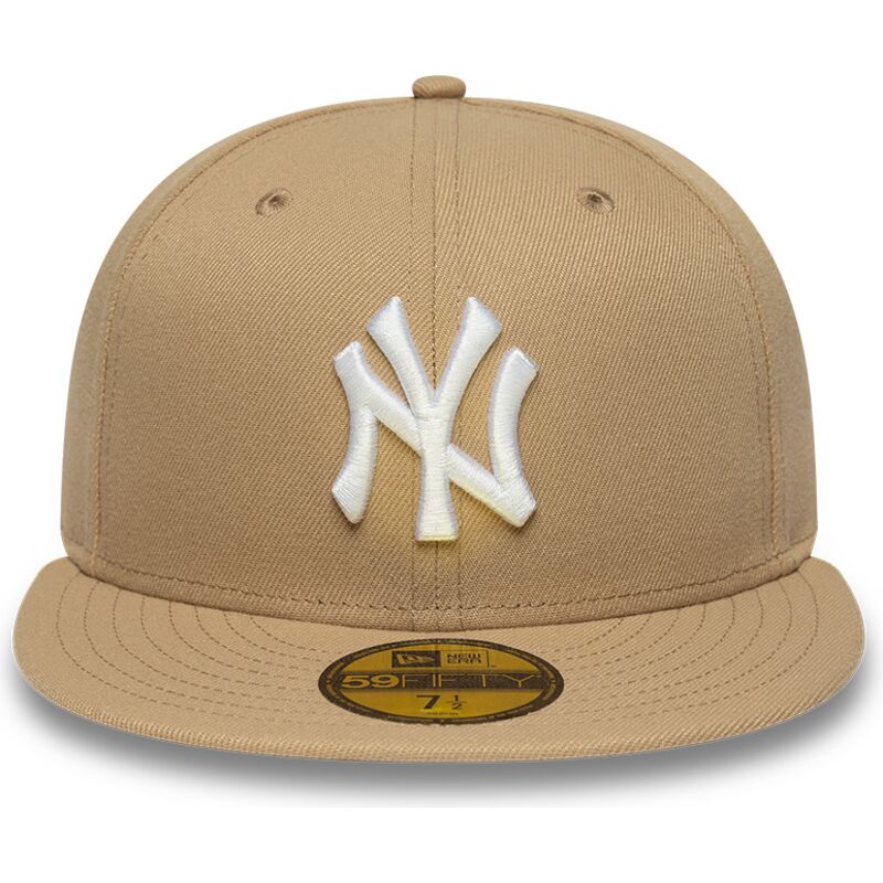 gorra-plana-marron-claro-ajustada-59fifty-league-essential-de-new-york-yankees-mlb-de-new-era