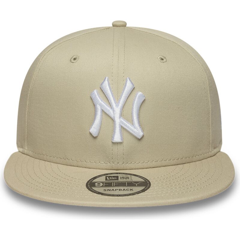 new-era-ploska-kozirka-byalo-logo-9fifty-league-essential-new-york-yankees-mlb-bezhova-shapka-s-tik-tak-zakopchavane