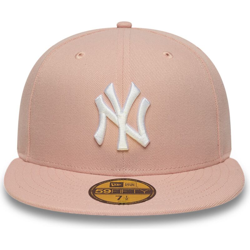 gorra-plana-rosa-ajustada-59fifty-league-essential-de-new-york-yankees-mlb-de-new-era