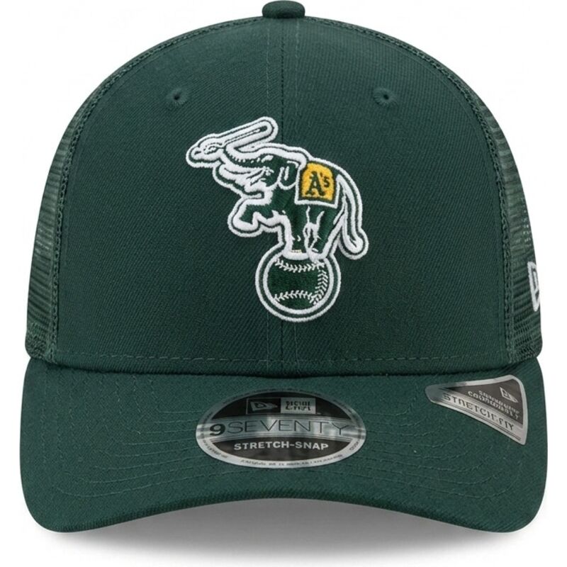 new-era-9seventy-stretch-snap-evergreen-oakland-athletics-mlb-green-trucker-hat