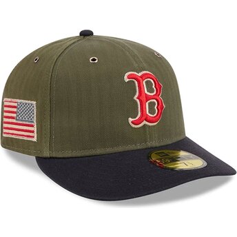 Шапка извита зелена прилепнала 59FIFTY Pre-Curved American Herringbone на Boston Red Sox MLB от New Era