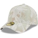 casquette-courbee-beige-ajustee-59forty-a-frame-leafy-palm-new-era