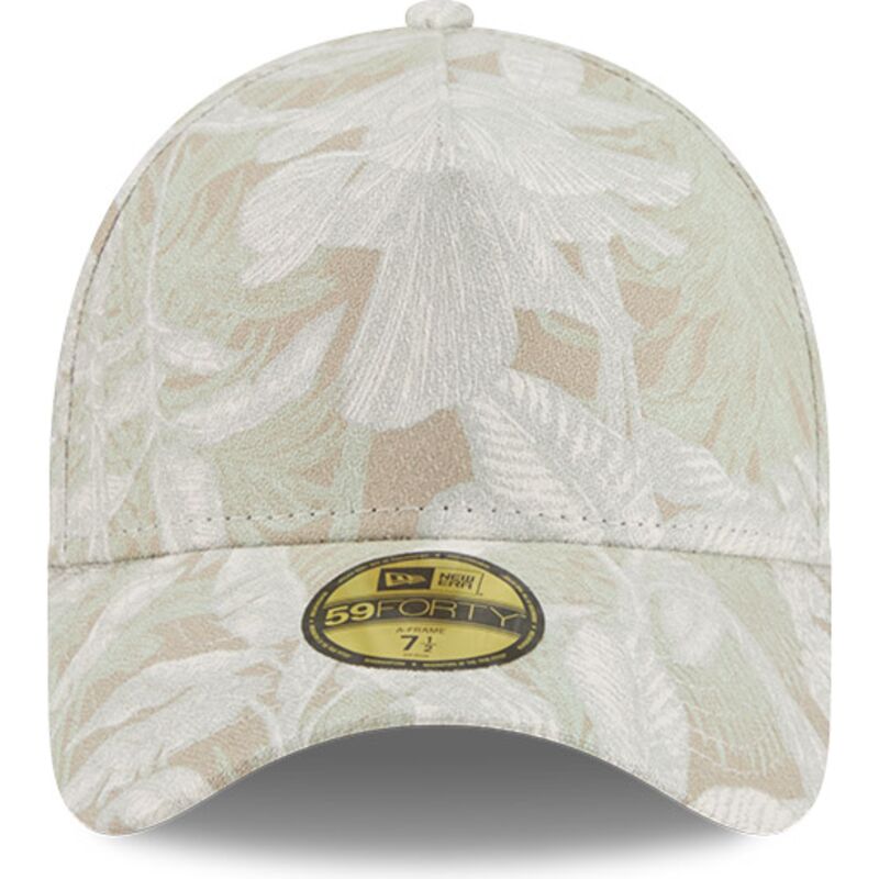 beige-gebogene-verstellbare-59forty-a-frame-leafy-palm-kappe-von-new-era