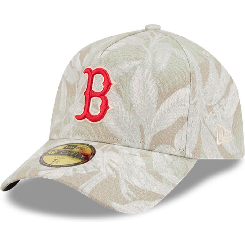 gorra-curva-beige-ajustada-59forty-a-frame-leafy-palm-de-boston-red-sox-mlb-de-new-era