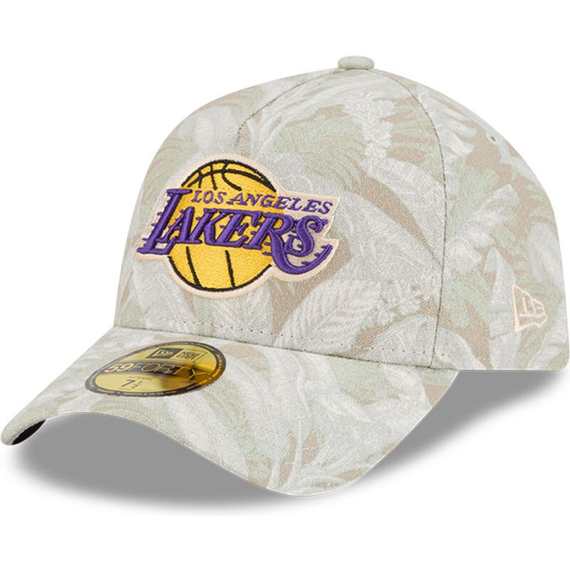 shapka-izvita-bezhov-reguliruema-59forty-a-frame-leafy-palm-na-los-angeles-lakers-nba-ot-new-era