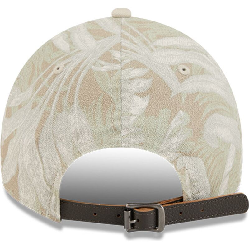 beige-gebogene-verstellbare-9twenty-leafy-palm-kappe-der-new-york-yankees-mlb-von-new-era