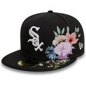 casquette-plate-noire-ajustee-59fifty-floral-chicago-white-sox-mlb-new-era