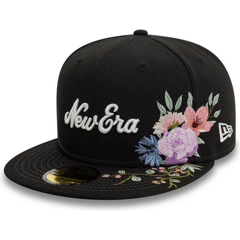 casquette-plate-noire-ajustee-59fifty-floral-emb-new-era casquette-plate-noire-ajustee-59fifty-floral-emb-new-era