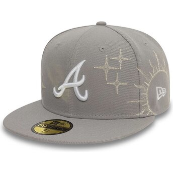 Шапка плоска сив прилепнала 59FIFTY Zodiac на Atlanta Braves MLB от New Era