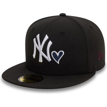 New Era Flat Brim 59FIFTY Heart Icon New York Yankees MLB Black Fitted Cap