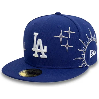 New Era Плоска Козирка 59FIFTY Зодиак Los Angeles Dodgers MLB Синя Прилепнала Шапка