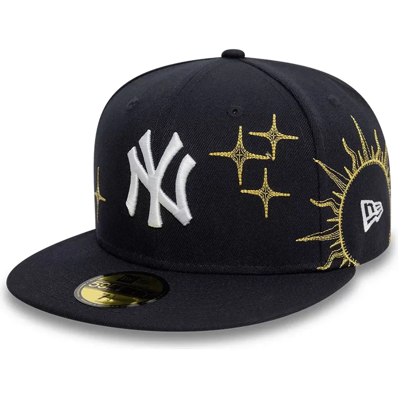 marineblaue-anliegende-59fifty-zodiac-flat-cap-der-new-york-yankees-mlb-von-new-era