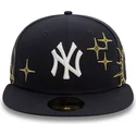 marineblaue-anliegende-59fifty-zodiac-flat-cap-der-new-york-yankees-mlb-von-new-era