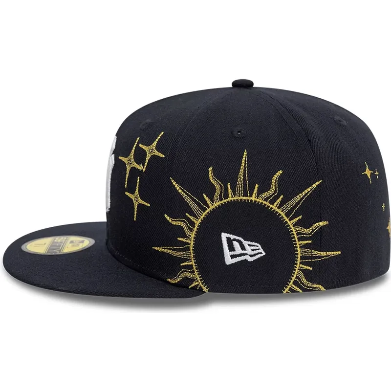 marineblaue-anliegende-59fifty-zodiac-flat-cap-der-new-york-yankees-mlb-von-new-era