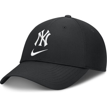 Шапка извита черна регулируем Primetime Club Structured UV Poly Ripstop на New York Yankees MLB от Nike