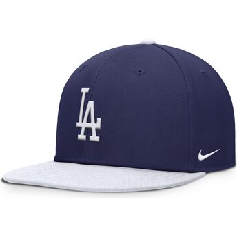 Casquette plate bleue et blanche snapback pour enfant Dri-Fit Pro Structured Square Bill Los Angeles Dodgers MLB Nike