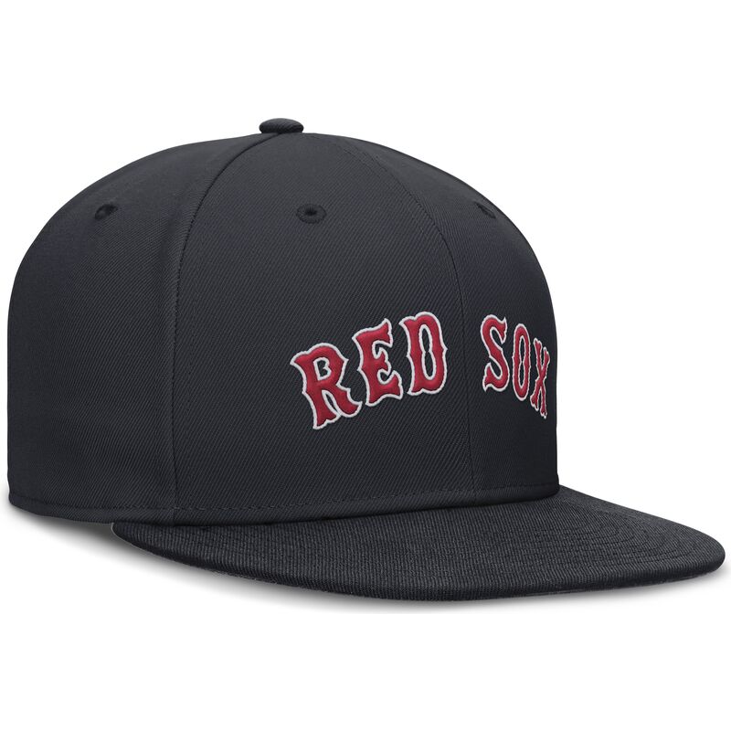 casquette-plate-bleue-marine-ajustee-dri-fit-true-structured-round-bill-boston-red-sox-mlb-nike