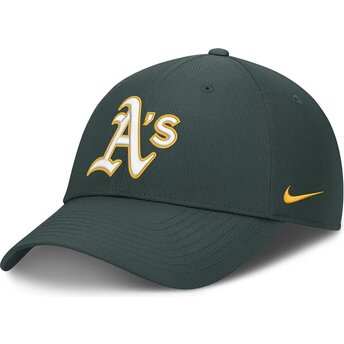 Шапка извита зелена регулируем Club Structured UV Poly Ripstop на Oakland Athletics MLB от Nike