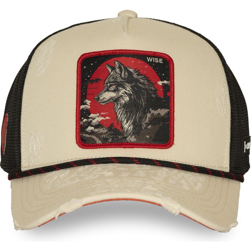 casquette-trucker-beige-et-noire-loup-wise-bea3-wisb-beasts-capslab