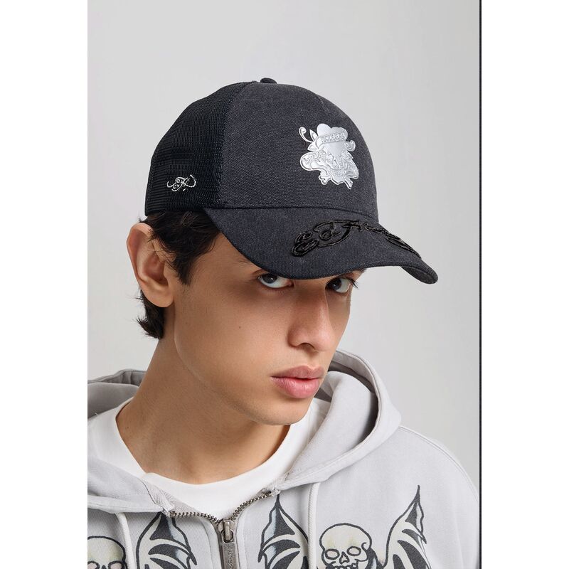shapka-izvita-traker-cherna-snapbek-love-kills-slowly-washed-ot-ed-hardy