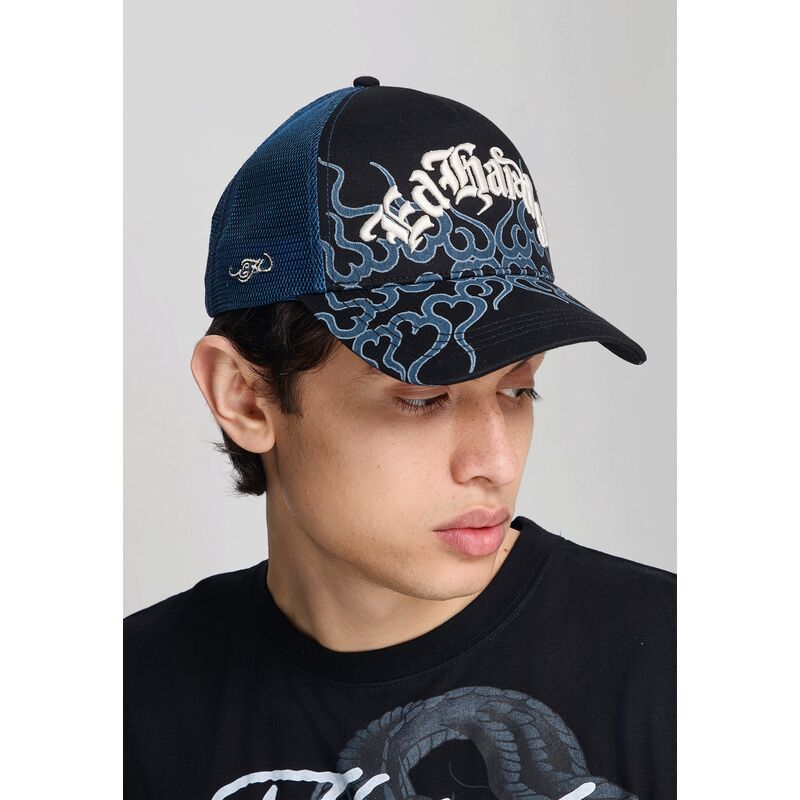 shapka-izvita-traker-cherna-snapbek-flaming-ot-ed-hardy