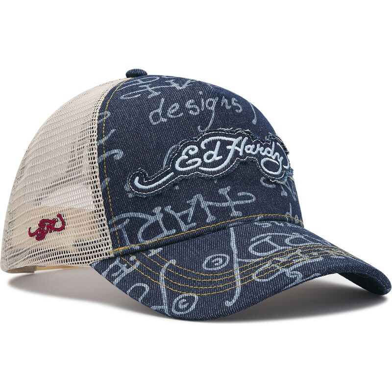shapka-izvita-traker-tmnosin-snapbek-don-denim-ot-ed-hardy