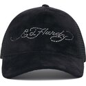 shapka-izvita-traker-cherna-snapbek-core-silver-diamante-velour-ot-ed-hardy