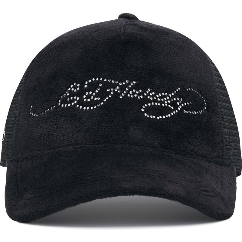shapka-izvita-traker-cherna-snapbek-core-silver-diamante-velour-ot-ed-hardy