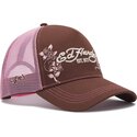 shapka-izvita-traker-kafyav-snapbek-rosa-skull-and-roses-ot-ed-hardy