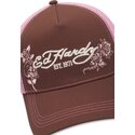 shapka-izvita-traker-kafyav-snapbek-rosa-skull-and-roses-ot-ed-hardy