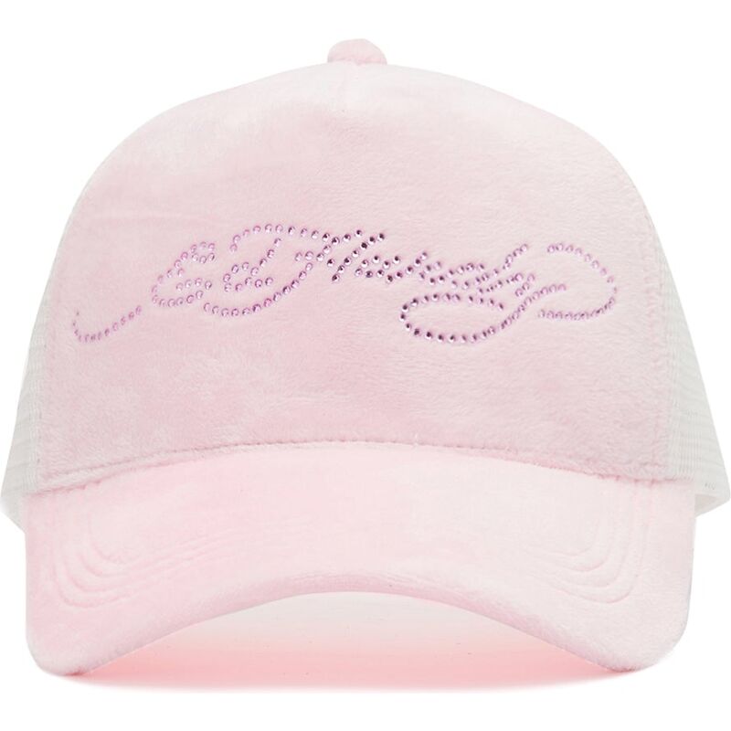 shapka-izvita-traker-roza-snapbek-diamante-velour-ot-ed-hardy