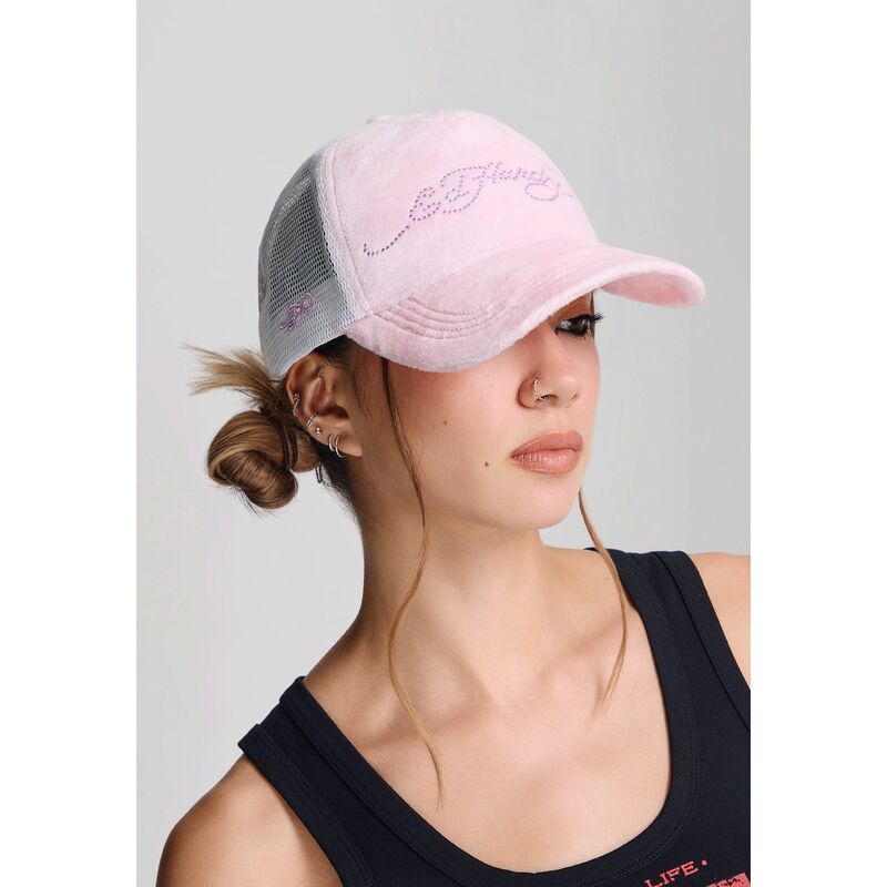 shapka-izvita-traker-roza-snapbek-diamante-velour-ot-ed-hardy