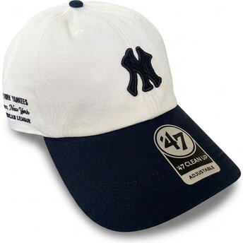 Шапка извита бежов регулируем Clean Up Contemporary Two Tone на New York Yankees MLB от 47 Brand