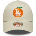 shapka-izvita-bezhov-reguliruem-za-deca-9forty-fruit-icon-orange-na-los-angeles-dodgers-mlb-ot-new-era