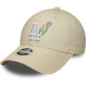 shapka-izvita-bezhov-reguliruem-9forty-flower-icon-na-los-angeles-dodgers-mlb-ot-new-era