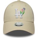 shapka-izvita-bezhov-reguliruem-9forty-flower-icon-na-los-angeles-dodgers-mlb-ot-new-era