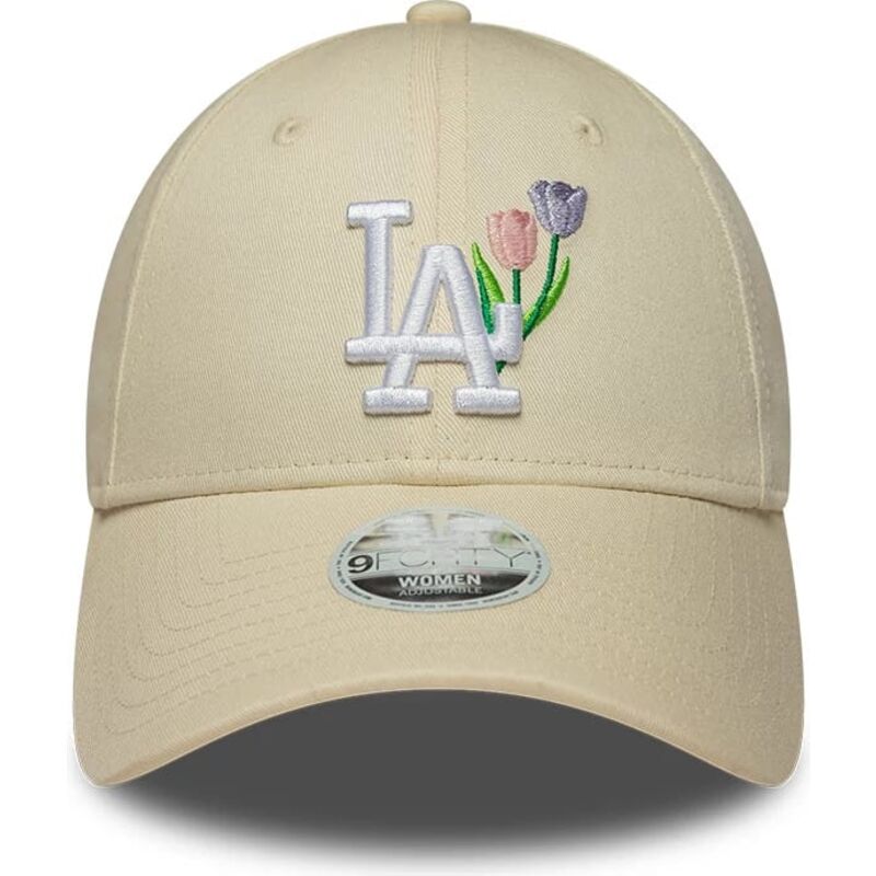 shapka-izvita-bezhov-reguliruem-9forty-flower-icon-na-los-angeles-dodgers-mlb-ot-new-era